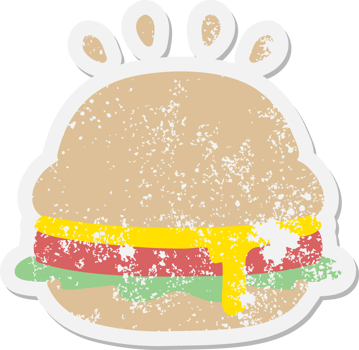 a tasty burger grunge sticker png