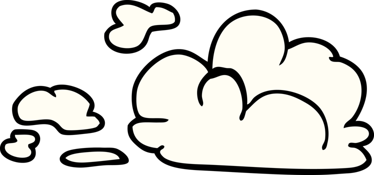 cartoon doodle fluffy white clouds png