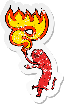 retro distressed sticker of a cartoon gross little monster png