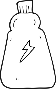 hand drawn black and white cartoon sun lotion png