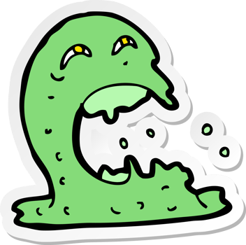 sticker of a cartoon gross ghost png