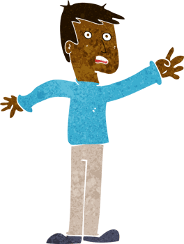 cartoon worried man reaching png
