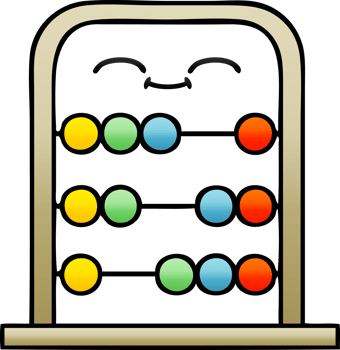 gradient shaded cartoon of a abacus png