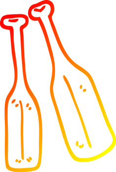 warm gradient line drawing of a cartoon pair of paddles png