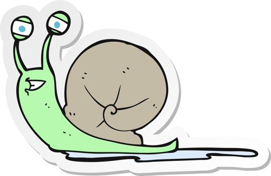 sticker of a cartoon snail png