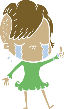 flat color style cartoon crying girl png