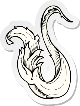sticker of a traditional hand drawn floral swirl png