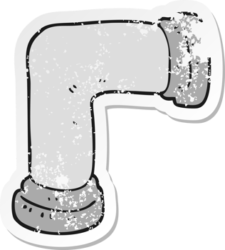 retro distressed sticker of a cartoon pipe png