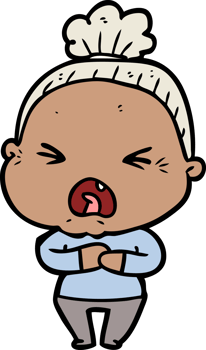 cartoon angry old woman png