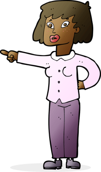 cartoon woman pointing png
