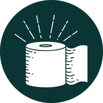 icon of a tattoo style toilet paper png