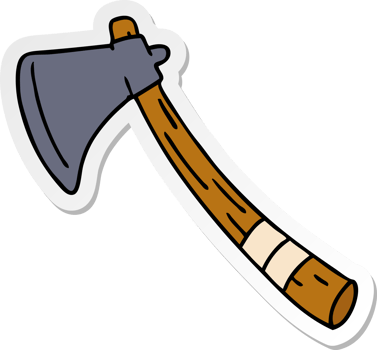hand drawn sticker cartoon doodle of a garden axe png