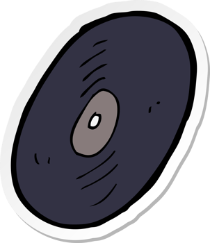sticker of a cartoon vinyl record png