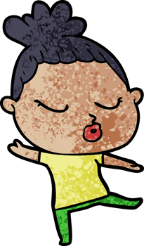 cartoon calm woman png