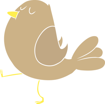 flat color style cartoon bird png