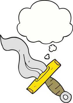 cartoon dagger with thought bubble png