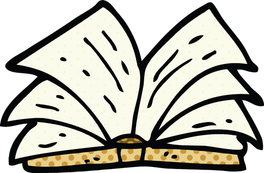 comic book style cartoon open book png
