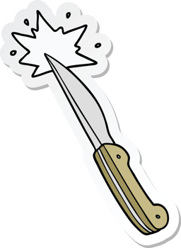 sticker of a cartoon sharp kitchen knife png