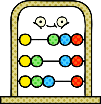 comic book style cartoon of a abacus png