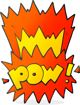 hand drawn cartoon pow symbol png