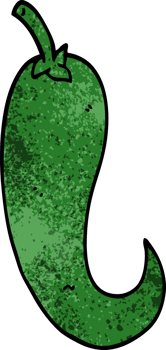 cartoon doodle chilli pepper png