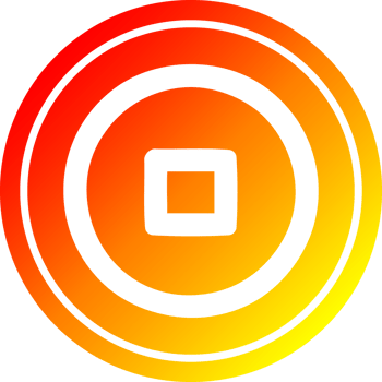 stop button circular icon with warm gradient finish png