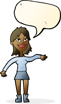 cartoon woman making hand gesture with speech bubble png