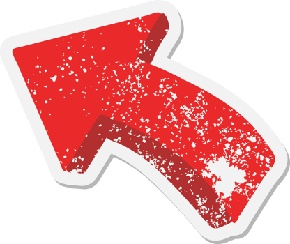pointing arrow cartoon grunge sticker png