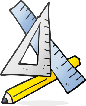 hand drawn cartoon pencil and ruler png
