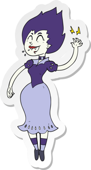 sticker of a cartoon vampire girl png