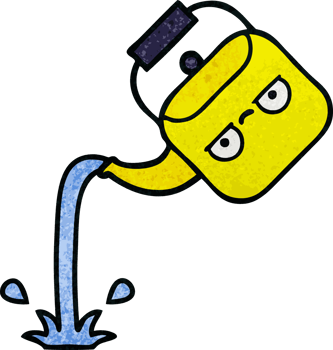 retro grunge texture cartoon of a pouring kettle png