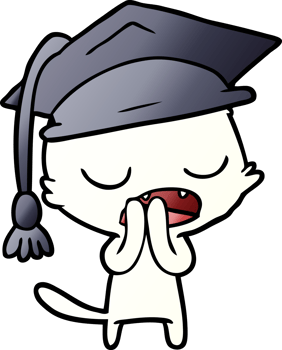 graduate talking cat cartoon png