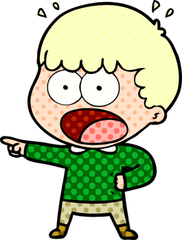 cartoon shocked man pointing png