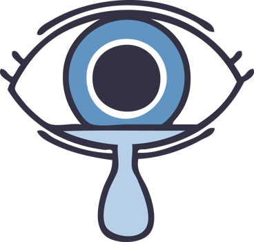flat color retro cartoon of a crying eye png