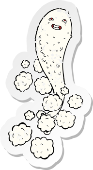 retro distressed sticker of a cartoon spooky ghost png