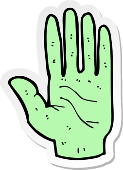 sticker of a cartoon zombie hand png