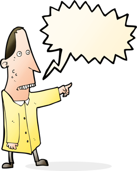 cartoon ugly man pointing with speech bubble png
