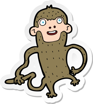 sticker of a cartoon monkey png