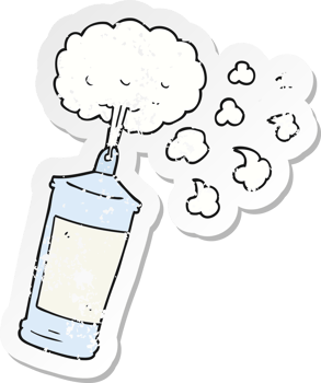 retro distressed sticker of a cartoon spraying whipped cream png