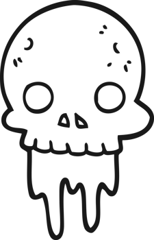 cartoon spooky halloween skull png
