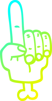 cold gradient line drawing of a pointing hand symbol png