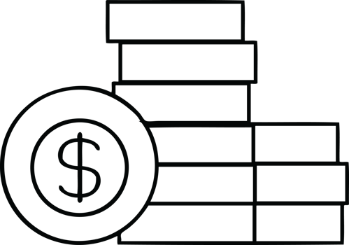line drawing cartoon of a pile of money png
