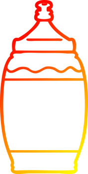 warm gradient line drawing of a cartoon ketchup bottle png