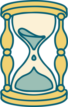iconic tattoo style image of an hour glass png