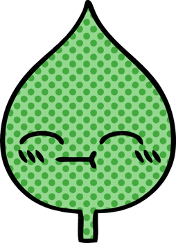 comic book style cartoon of a expressional leaf png