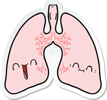 sticker of a cartoon lungs png
