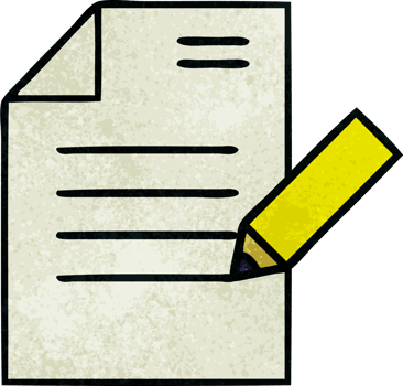 retro grunge texture cartoon of a of writing a document png