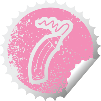 distressed sticker icon illustration of a pencil drawing a line png