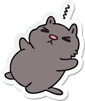 sticker of a quirky hand drawn cartoon cat png