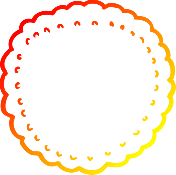 warm gradient line drawing of a cartoon biscuit png